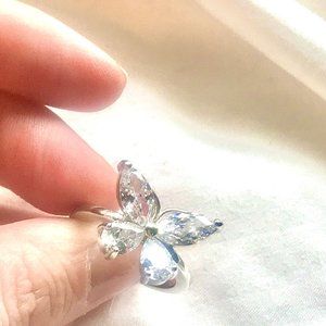 Sparkling CZ Butterfly Ring